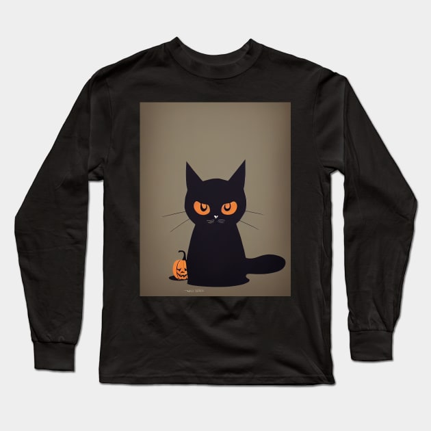 cat halloween mini dark Long Sleeve T-Shirt by ComicsFactory